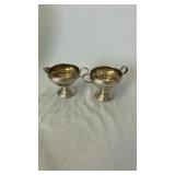 STERLING WEIGHTED CREAMER & SUGAR