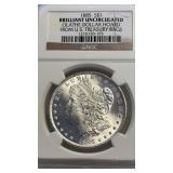 1885 BRILLANT UNCIRC MORGAN SILVER DOLLAR