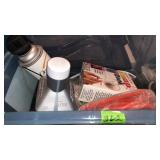 TOTE W/ HANGING HOOKS, SNAP HOOKS & MISC