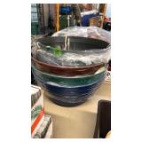 GROUP OF HANGING LFOWER POTS