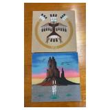 2 SAND ART TILES SIGNED