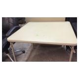 2 BEIGE FOLDING CARD TABLES
