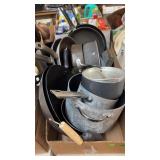 BOX OF COOKWARE
