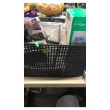 BASKET W/ SELFIE STICK, FRIDGE CADDY, DOG SHOES,