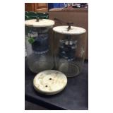 2 VINTAGE GLASS BATTERY JARS