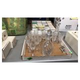 2 CRYSTAL BRANDY SETS