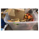TOTE OF FALL DECORATIONS