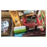 BX W/ BOTTLES, MILK BOTTLE CAPS, COCA COLA TRAY,