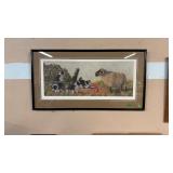 SIGNED LIMITED ED PUPPIES & SHEEP PRINT, 35'X19'