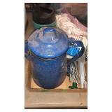 BX W/ GRANITE WARE COFFEE POT, NYLON ROPE