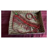 VINTAGE BEADED NECKLACE, EARRINGS & BRACELET