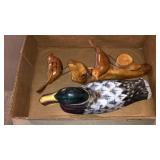 BX W/ WOOD CARVED DUCK & WOOD CARVED BIRDS