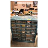 BLUE HARDWARE ORGANIZER W/ CONTENTS