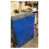BLUE METAL SHOP CABINET