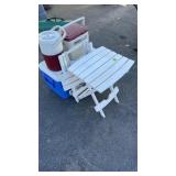 2 FOLDING PATIO TABLES & 3 COOLERS