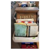 BX OF COOK BOOKS, RECIPES & WOOD BREAD BOX
