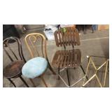 2 CHAIRS, BAR STOOL & VITNAGE TV STAND