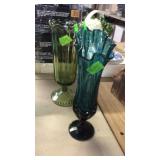 2 ART GLASS VASES