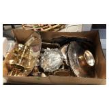 BX OF SILVER & BRASS ITEMS