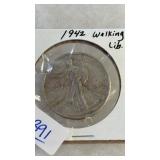 1942 WALKING LIBERTY SILVER HALF DOLLAR