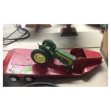 METAL TRAILER TOY & PART OF JOHN DEERE TRACTOR TOY