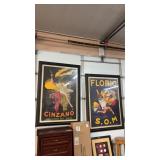 2 FRAMED FRENCH POSTERS 44'X60'