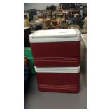 2 SMALL RED IGLOO COOLERS