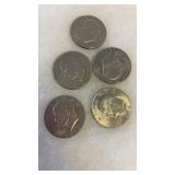 5 EISENHOWER DOLLARS