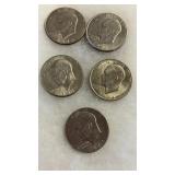 5 EISENHOWER DOLLARS