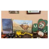 WINTER SCENE PHOTOGRAPH & ELK PAINTING BY CATHY