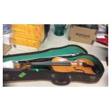 PARTIALLY FINISHED VIOLIN W/ CASE