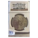 1883-O BRILLANT UNCRIC MORGAN SILVER DOLLA