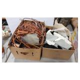 2 BOXES OF LEATHER SCRAPS