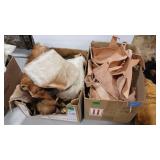 2 BOXES OF LEATHER SCRAPS
