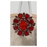 RUBY COLOR 925 RING SZ 7