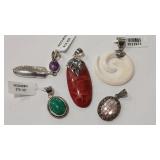 5 - STONE & COLOR GEM 925 PENDANTS