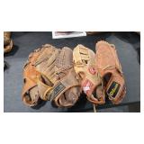 5 VINTAGE BASEBALL MITTS