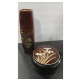 ASIAN VASE AND DECORATIVE BOX