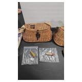 2 VINTAGE LURES AND CREEL