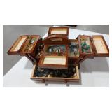 COSTUME JEWELRY ASSORTMENT W/ SINGER BOX