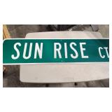 SUNRISE COURT METAL ROAD SIGN