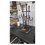 FIREPLACE TOOLS AND HORSE SHOE ART