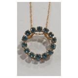 10K  BLUE TOPAZ COLOR NECKLACE