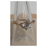 925 MOISSANITE 1CT GOLD TONE RING