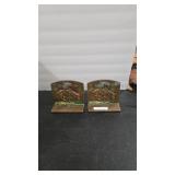 BRONZE END OF THE TRAIL BOOK ENDS