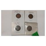 1879-92-94 & 1897 COUNTER STAMPED INDIAN CENTS