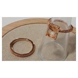 ROSE GOLD COLOR SOLITARE & BAND 925 RINGS SZ 6
