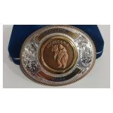 MONTANA BI CENTENNIAL BRONZE TOKEN BELT BUCKLE