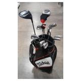 TITLEIST GOLF BAG W TITLEIST TS2 DRIVER AND CLUBS