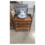 3 DRAWER DRY SINK W/ PITCHER AND BASIN